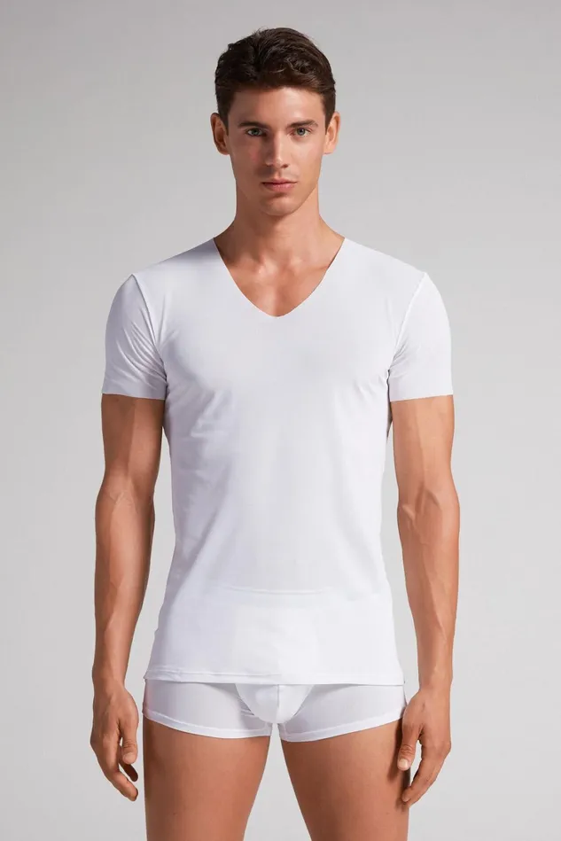 Intimissimi TShirts Polos Men Seamless Micromesh Top White 001 8211 White