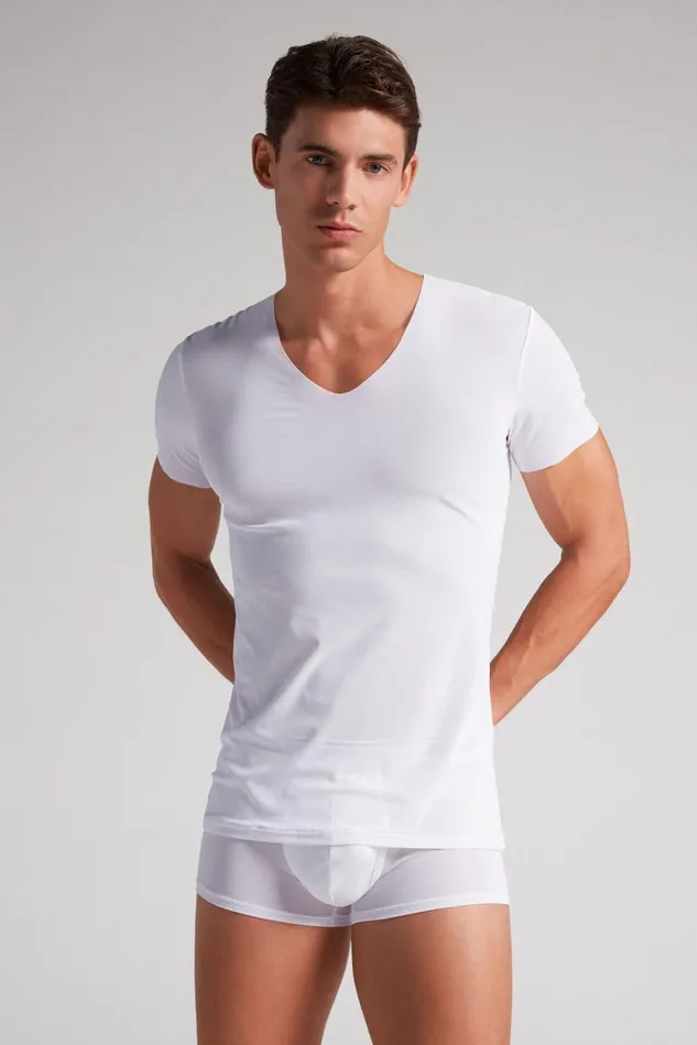 Intimissimi TShirts Polos Men Seamless Micromesh Top White 001 8211 White