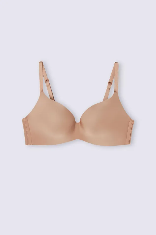 Intimissimi Triangle Women Adele Wireless Boost Triangle Bra In Ultralight Microfiber Natural 417i 8211 Marrone Cappuccino