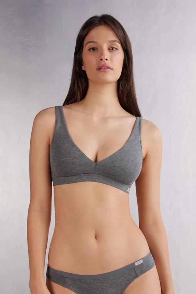 Intimissimi Triangle Women Lara Cotton Triangle Bra Grey 616i 8211 Cloud Grey Blend Intimissimi Triangle Women Lara Cotton Triangle Bra Grey 616i 8211 Cloud Grey Blend