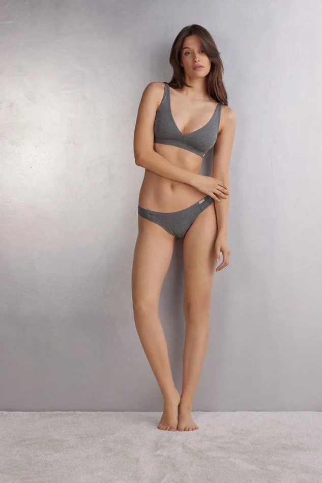 Intimissimi Triangle Women Lara Cotton Triangle Bra Grey 616i 8211 Cloud Grey Blend