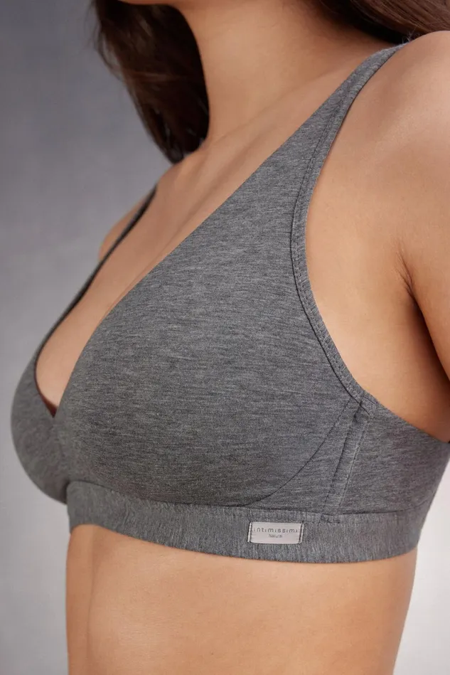 Intimissimi Triangle Women Lara Cotton Triangle Bra Grey 616i 8211 Cloud Grey Blend