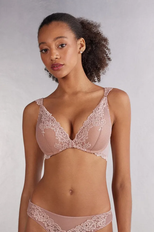 Intimissimi Underwire Women Pretty Flowers Giorgia Balconette Bra Pink 011i 8211 Elegant Pink