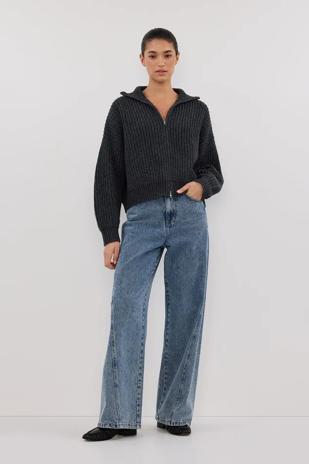 ISSY CHARCOAL WOOL BLEND JUMPER Women DISSH Long Sleeved