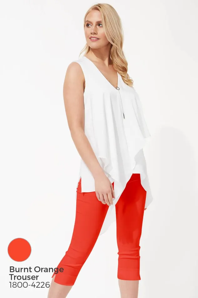 Ivory Sleeveless Asymmetric Necklace Trim Top Women Roman Tops