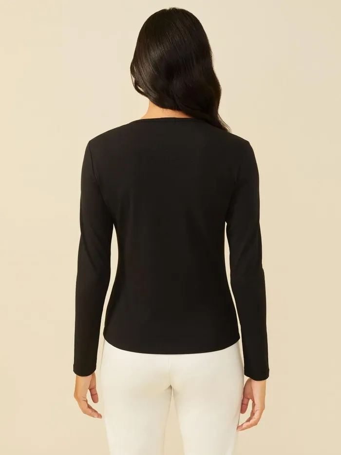 JMcLaughlin Allie Long Sleeve Tee Black Women Shirts and Tops JMcLaughlin Allie Long Sleeve Tee Black Women Shirts and Tops