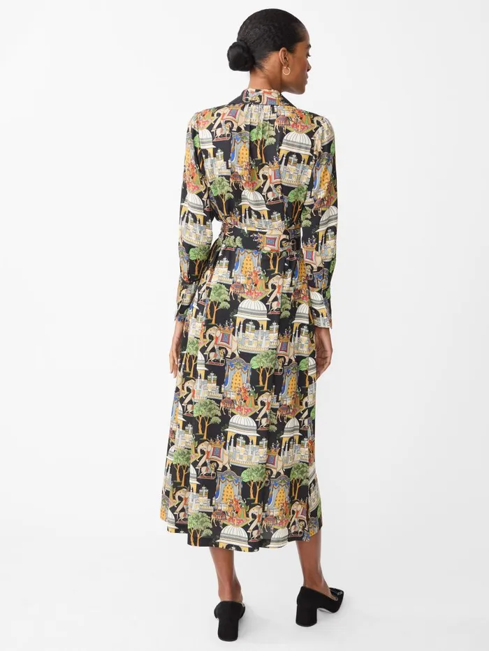 JMcLaughlin Belle Dress In Palace Pictorial Blackmulti Women Dresses JMcLaughlin Belle Dress In Palace Pictorial Blackmulti Women Dresses