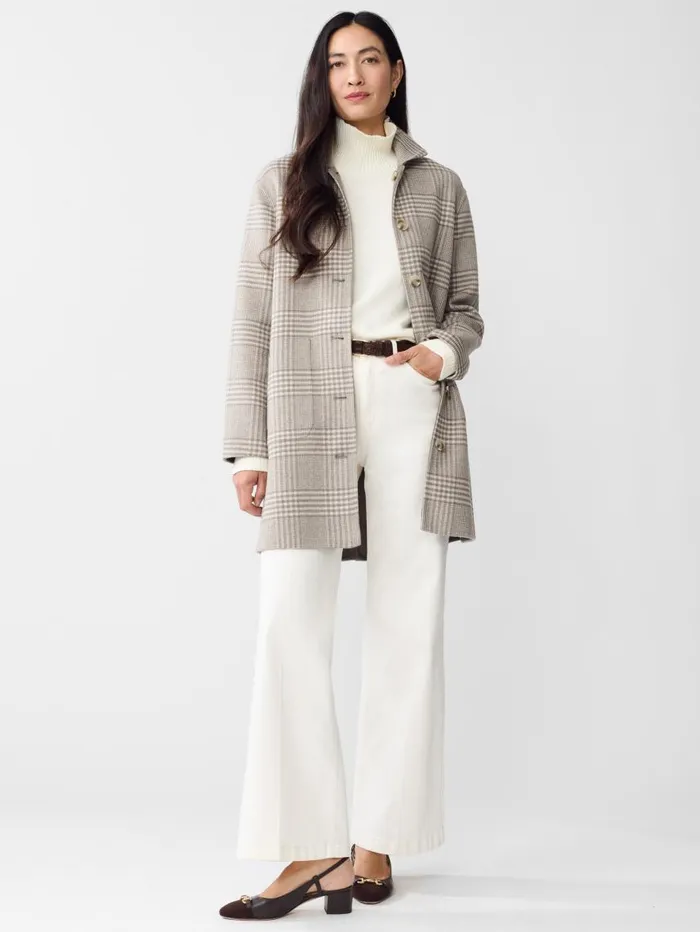 JMcLaughlin Frade Reversible Wool Coat In Glen Plaid Off Whitegray Women Jackets and Outerwear JMcLaughlin Frade Reversible Wool Coat In Glen Plaid Off Whitegray Women Jackets and Outerwear
