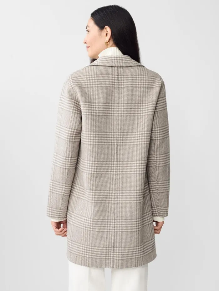 JMcLaughlin Frade Reversible Wool Coat In Glen Plaid Off Whitegray Women Jackets and Outerwear JMcLaughlin Frade Reversible Wool Coat In Glen Plaid Off Whitegray Women Jackets and Outerwear