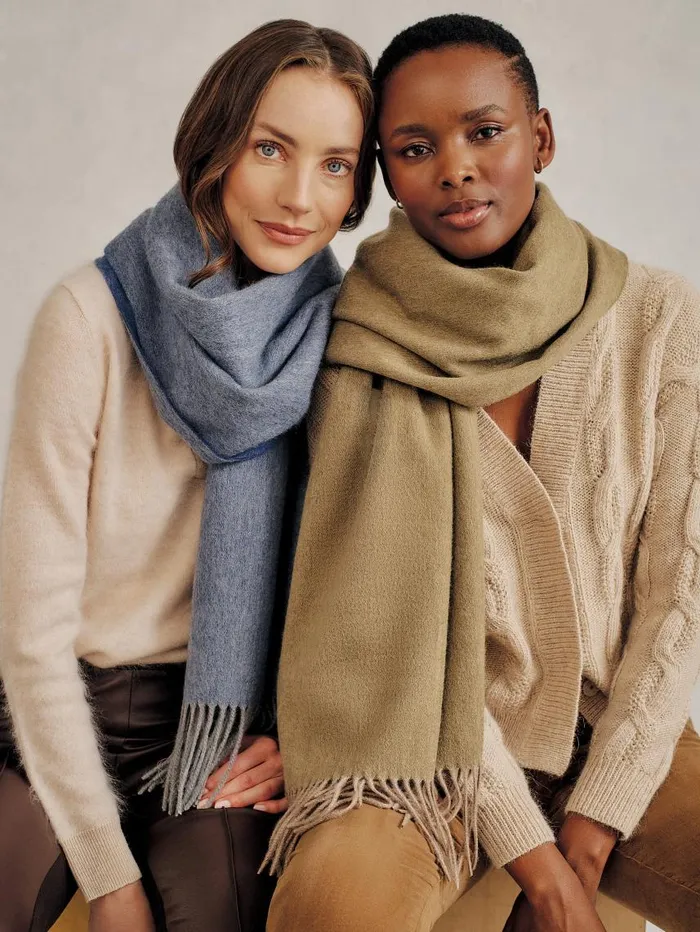 JMcLaughlin Jaipur Cashmere Scarf Olivecamel Women Scarves