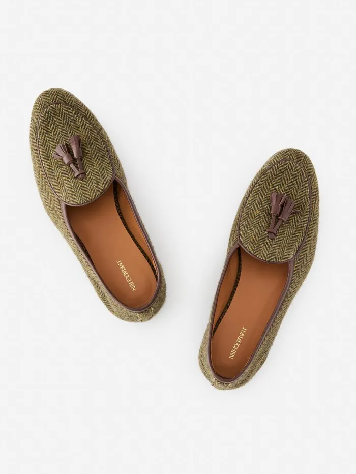 JMcLaughlin Oskar Loafers In Herringbone Brown Men Loafers JMcLaughlin Oskar Loafers In Herringbone Brown Men Loafers