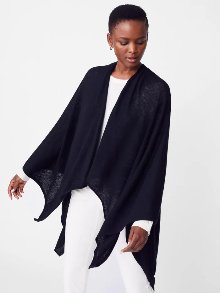 JMcLaughlin Rossi Cashmere Wrap Black Women Jackets and Outerwear JMcLaughlin Rossi Cashmere Wrap Black Women Jackets and Outerwear