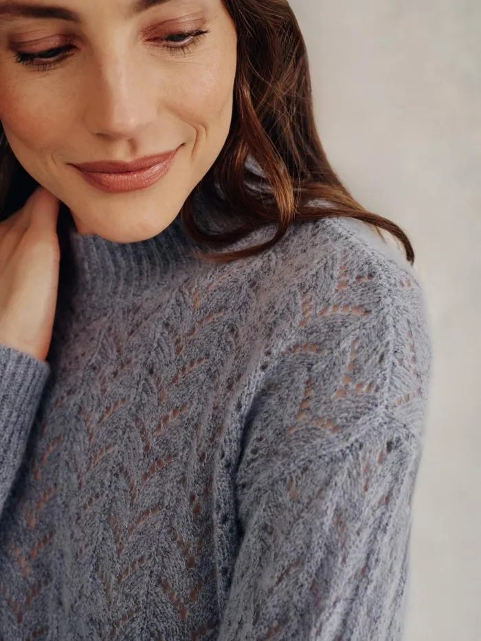JMcLaughlin Tiler Sweater Heather Blue Women Sweaters JMcLaughlin Tiler Sweater Heather Blue Women Sweaters