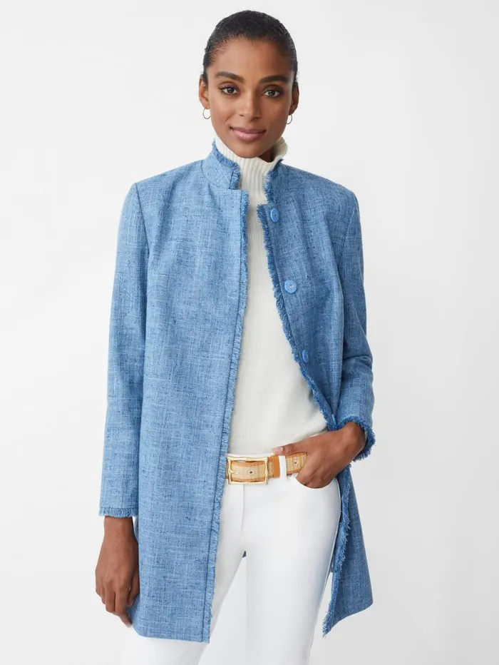 JMcLaughlin Walden Coat Pacific Blue Women Jackets and Outerwear JMcLaughlin Walden Coat Pacific Blue Women Jackets and Outerwear