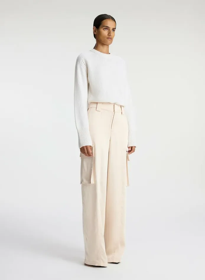 Jackets and Coats Women ALC Bryan Satin Cargo Pant Light Buff Jackets and Coats Women ALC Bryan Satin Cargo Pant Light Buff