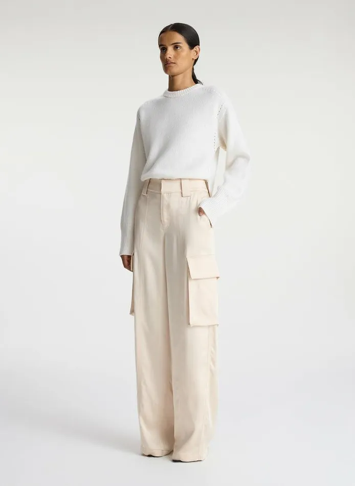 Jackets and Coats Women ALC Bryan Satin Cargo Pant Light Buff Jackets and Coats Women ALC Bryan Satin Cargo Pant Light Buff
