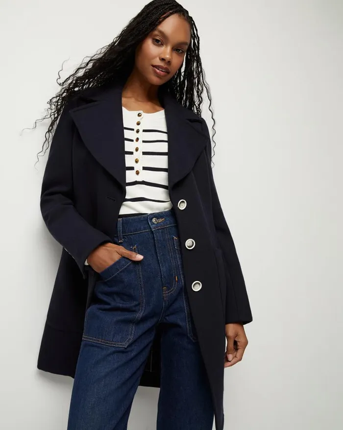 Jackets and Outerwear ShopJackets Veronica Beard Grover WaterRepellent Coat Navy Multi