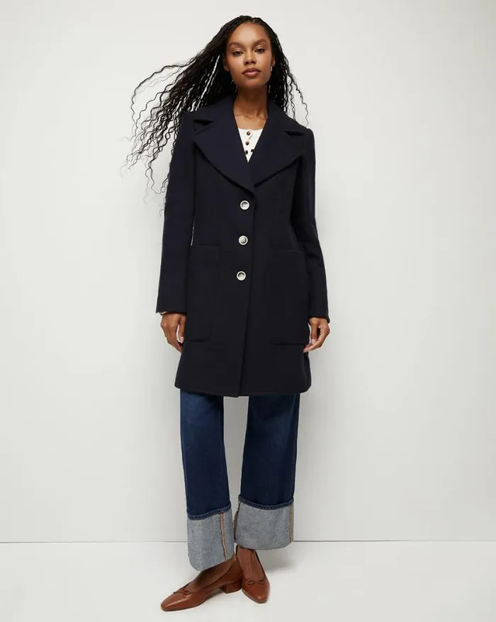 Jackets and Outerwear ShopJackets Veronica Beard Grover WaterRepellent Coat Navy Multi