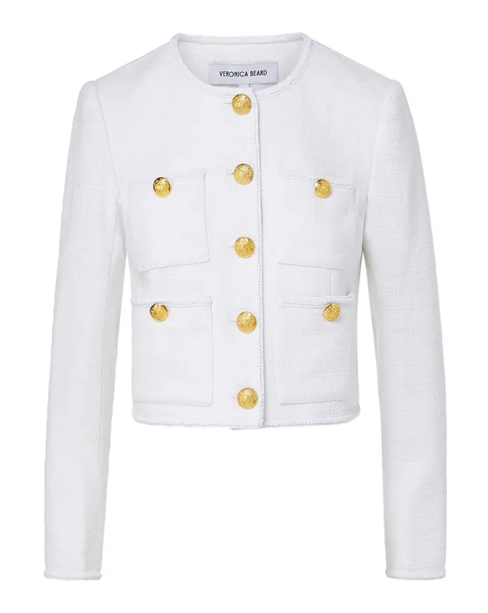 Jackets and Outerwear Shop Veronica Beard Cirtane Cotton Jacket White