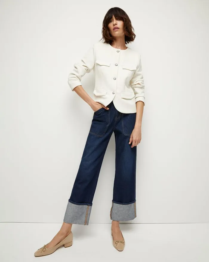 Jackets and Outerwear Shop Veronica Beard Kensington Knit Jacket Ivory