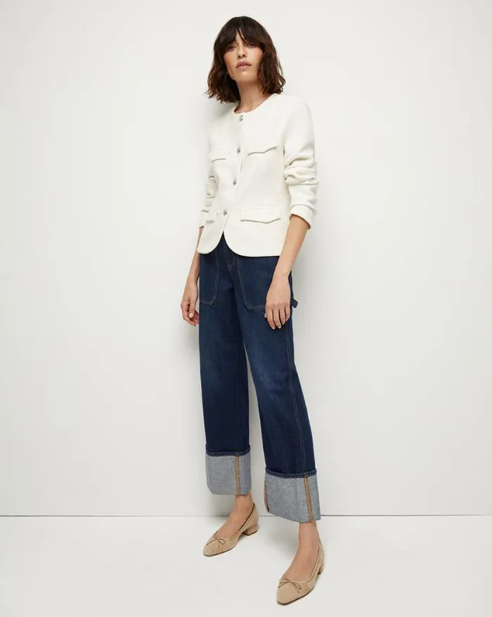 Jackets and Outerwear Shop Veronica Beard Kensington Knit Jacket Ivory