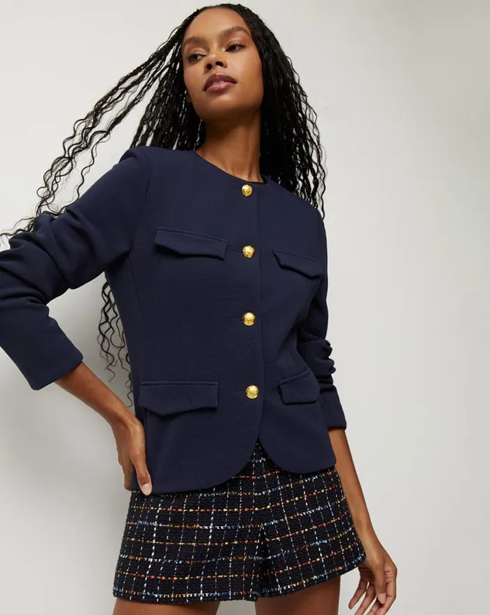 Jackets and Outerwear Shop Veronica Beard Kensington Knit Jacket Ivory