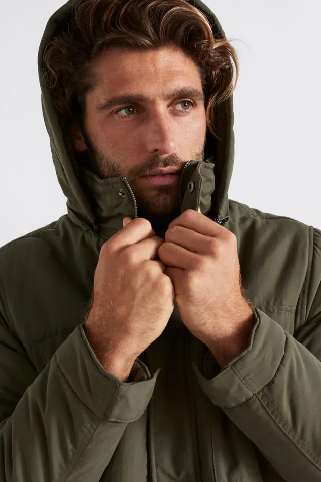 Jackets and Vests Man Seed Heritage Hooded Parka Dark Khaki