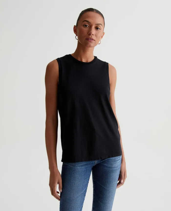 Jagger Muscle Tank True Black Women AG Jeans Tees and Tanks Jagger Muscle Tank True Black Women AG Jeans Tees and Tanks