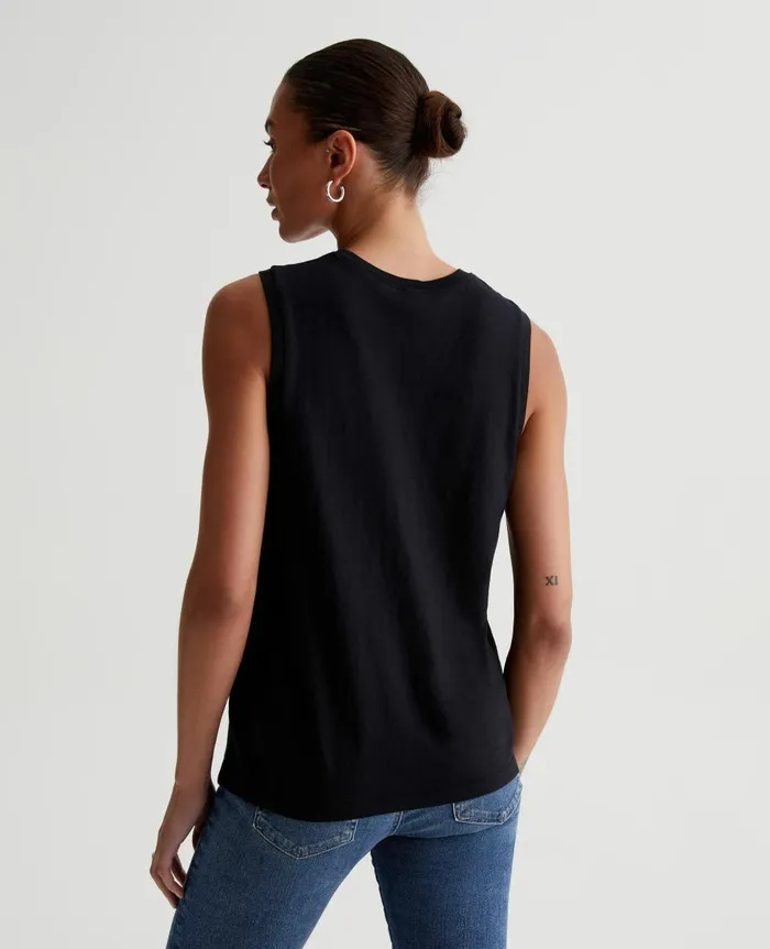 Jagger Muscle Tank True Black Women AG Jeans Tees and Tanks Jagger Muscle Tank True Black Women AG Jeans Tees and Tanks