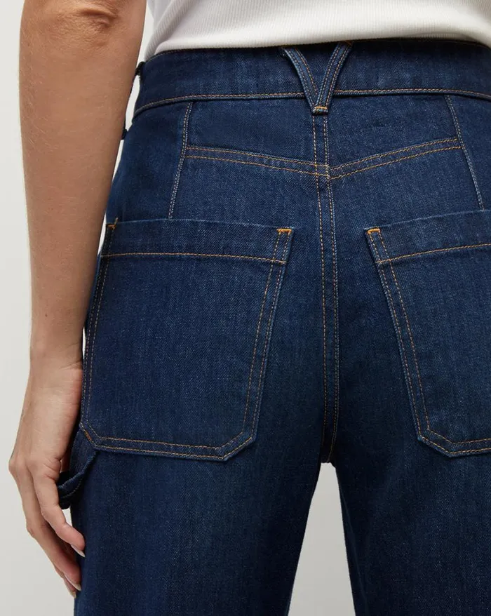 Jeans Shop Veronica Beard Dylan StraightLeg Jean Cuffed Hem Dusted Oxford