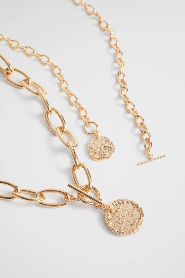 Jewellery Woman Seed Heritage Chain Charm Necklace Gold