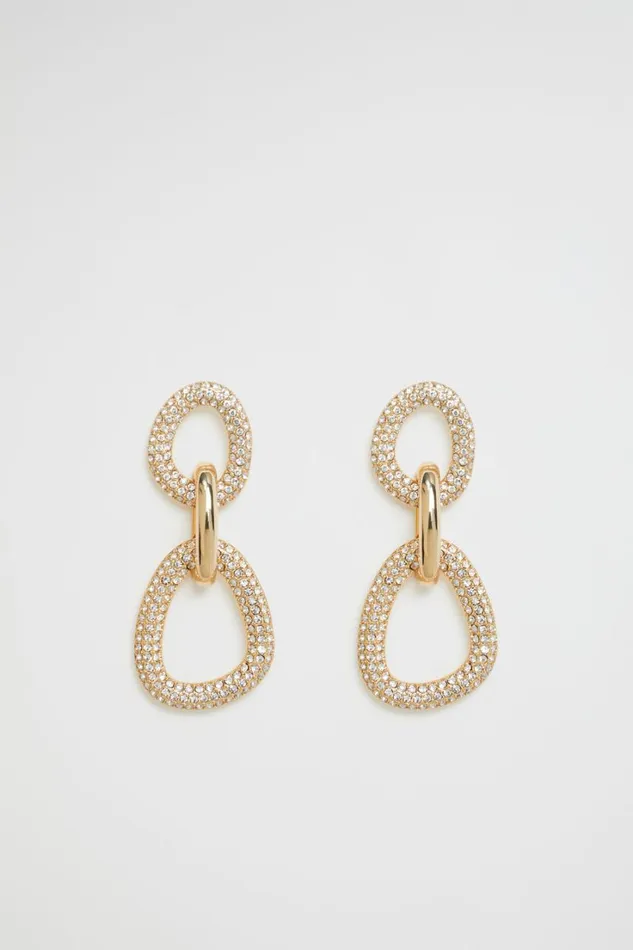 Jewellery Woman Seed Heritage Crystal Link Earring Gold