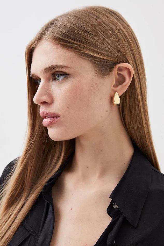 Jewellery Women Karen Millen Round Drop Earrings Gold