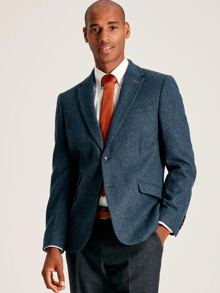 Joules Coats and Jackets Blue Wool Herringbone Blazer 8211 Men
