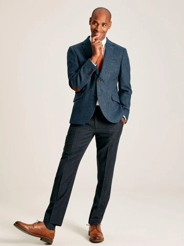 Joules Coats and Jackets Blue Wool Herringbone Blazer 8211 Men