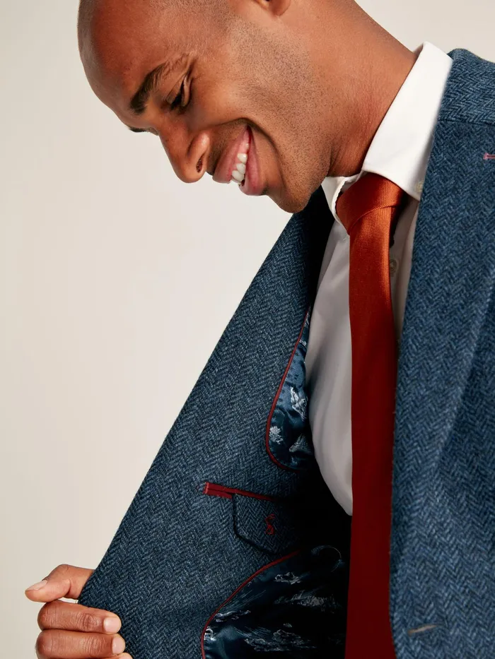 Joules Coats and Jackets Blue Wool Herringbone Blazer 8211 Men