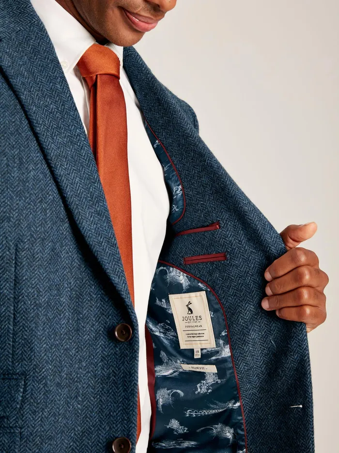 Joules Coats and Jackets Blue Wool Herringbone Blazer 8211 Men