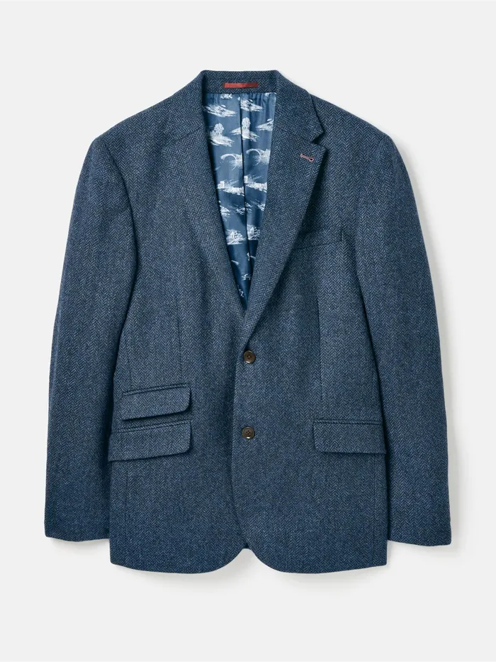 Joules Coats and Jackets Blue Wool Herringbone Blazer 8211 Men