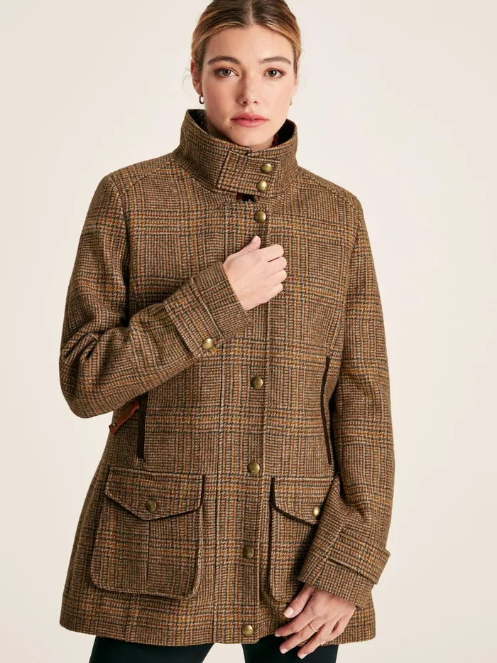 Joules Coats and Jackets Brown Tweed Jacket With Removable Quilted Gilet 8211 Women