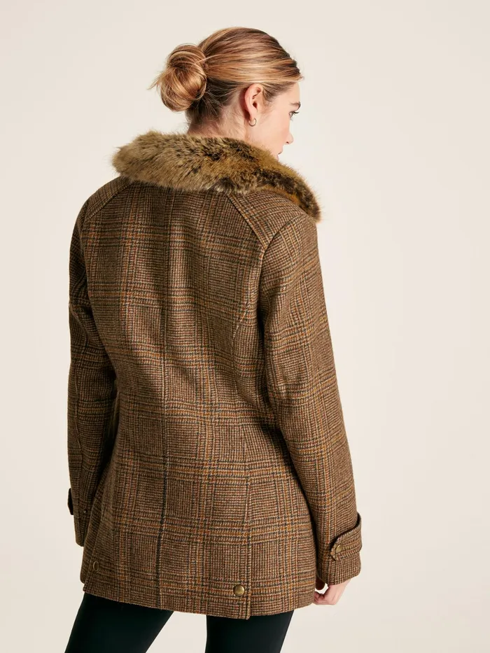 Joules Coats and Jackets Brown Tweed Jacket With Removable Quilted Gilet 8211 Women