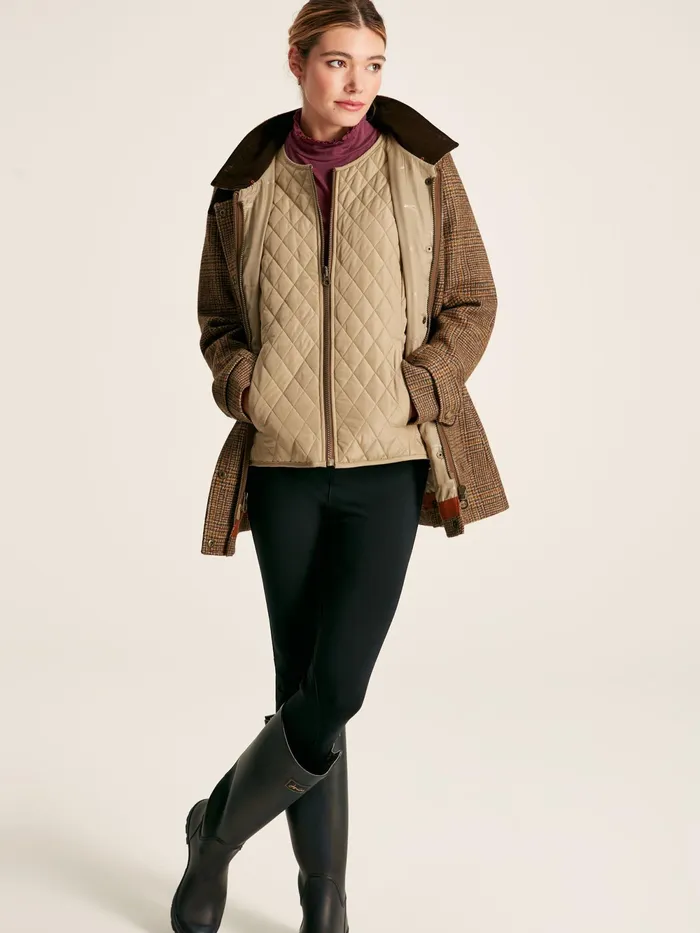 Joules Coats and Jackets Brown Tweed Jacket With Removable Quilted Gilet 8211 Women