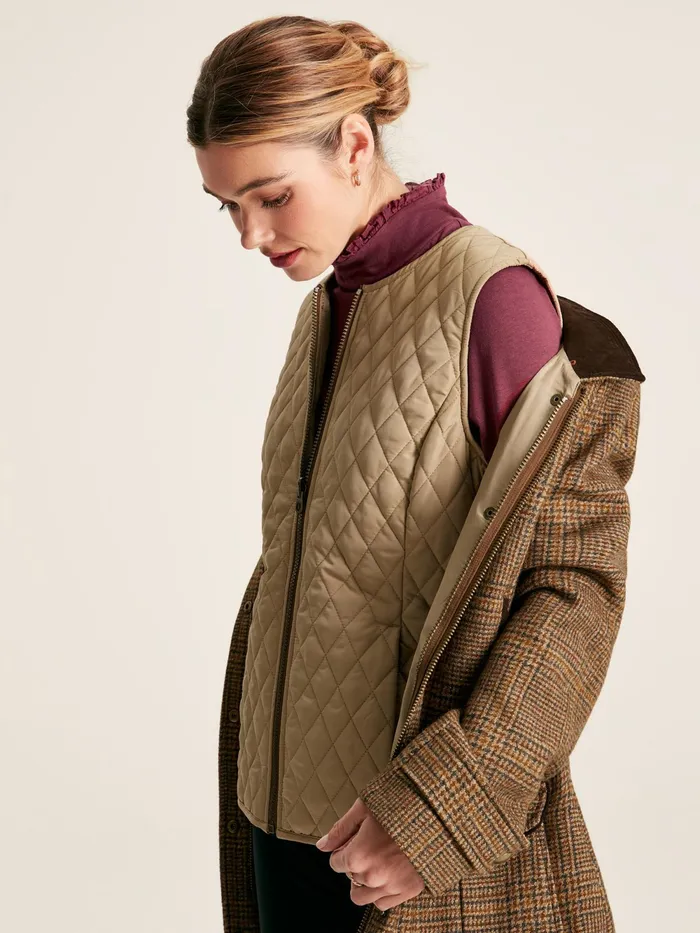 Joules Coats and Jackets Brown Tweed Jacket With Removable Quilted Gilet 8211 Women