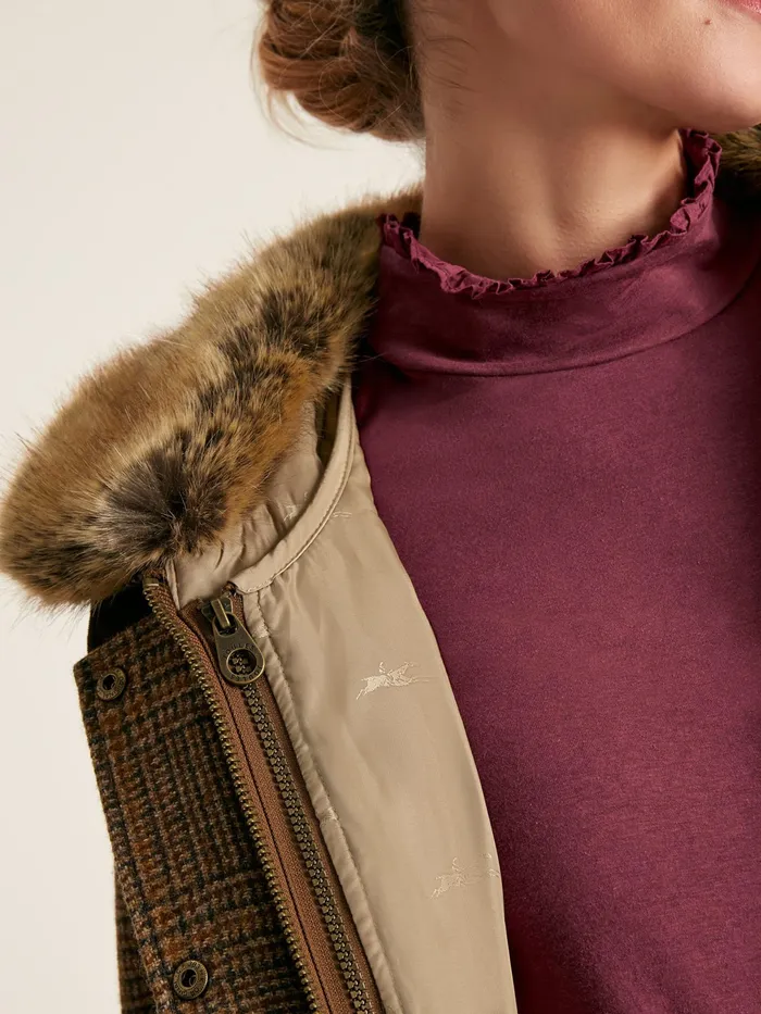 Joules Coats and Jackets Brown Tweed Jacket With Removable Quilted Gilet 8211 Women