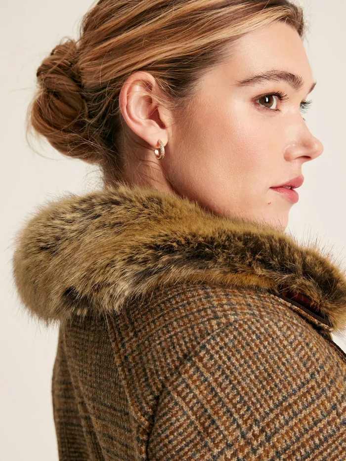 Joules Coats and Jackets Brown Tweed Jacket With Removable Quilted Gilet 8211 Women