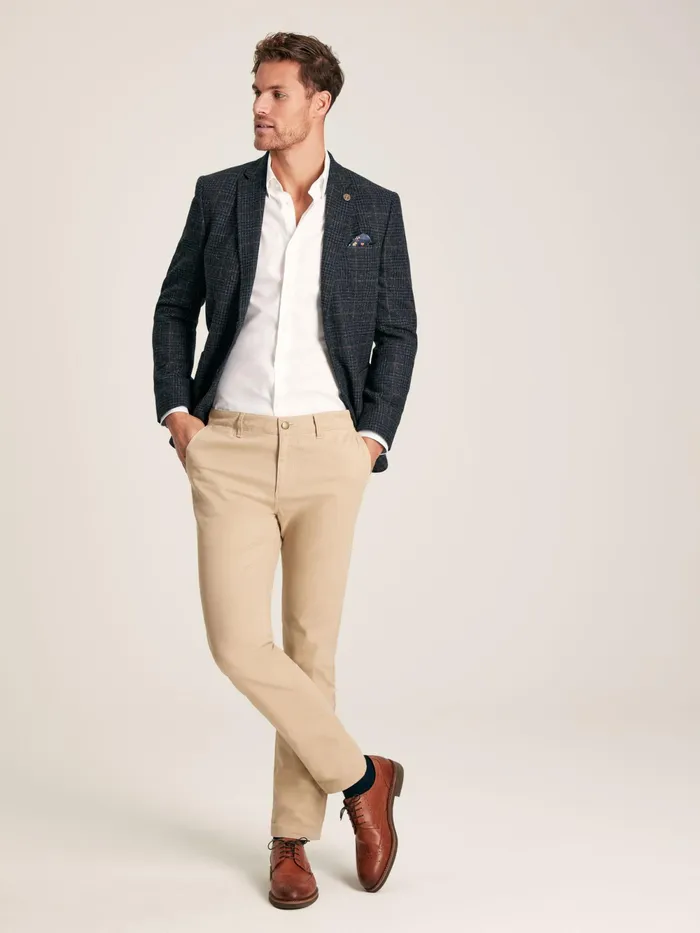 Joules Coats and Jackets Navy Blue Check Wool Rich Blazer 8211 Men