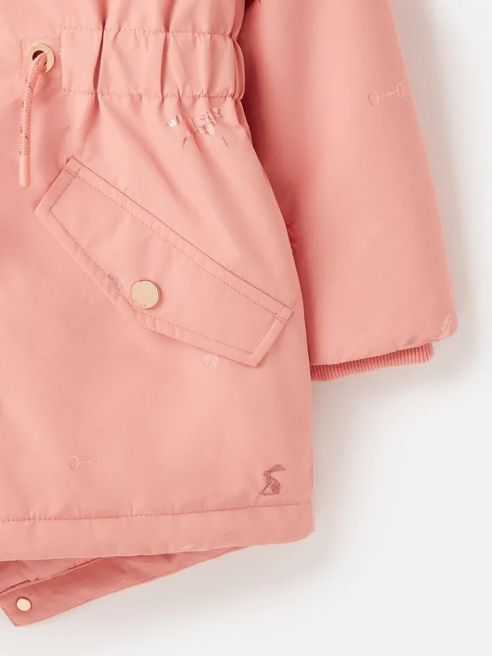 Joules Coats and Jackets Pink Printed Waterproof Parka Coat 8211 Girls