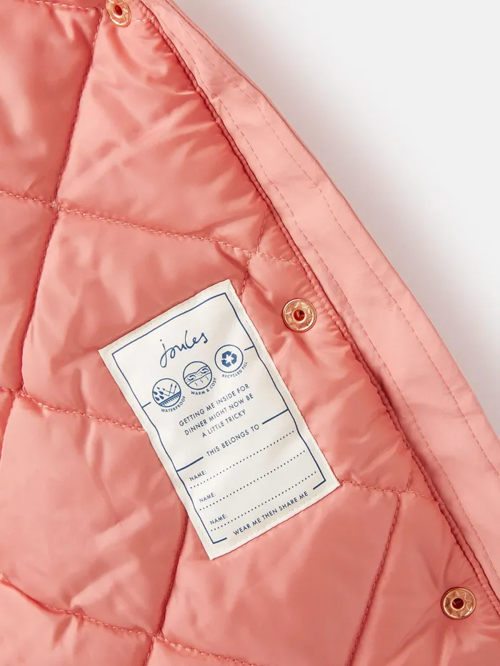 Joules Coats and Jackets Pink Printed Waterproof Parka Coat 8211 Girls