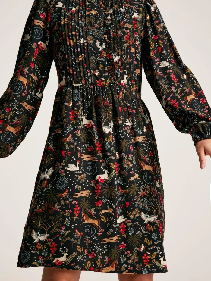 Joules Dresses Black Dress With Frilled Neck 8211 Women