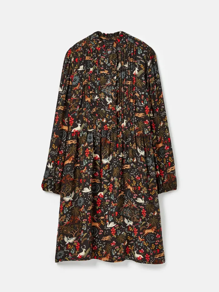 Joules Dresses Black Dress With Frilled Neck 8211 Women