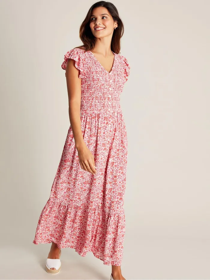 Joules Dresses Clover Smocking Button Down Dress 8211 Women